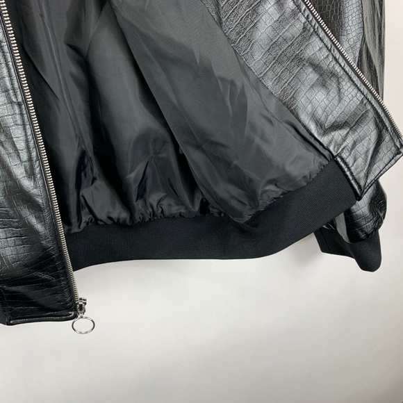 International Concepts Coach Black Faux Croco Leather Zip Up Men's Jacket MEDIUM - Picture 7 of 10